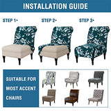 Armless Chair Slipcover High Stretch Accent Chair Cover Removable Chair Cover for Living Room Modern Furniture Protector with Elastic Bottom Thick Bouncy Modern Style, Machine Washable, Dark Teal