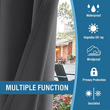 H.VERSAILTEX Indoor Outdoor Curtains for Patio Waterproof Stainless Steel Silver Grommet Thermal Insulated Blackout Outdoor Drapes for Deck/Gazebo, Charcoal Gray, 52x108 Inch, 1 Panel