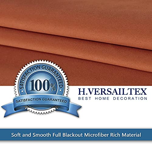 H.VERSAILTEX Blackout Patio Curtains 100 x 84 Inches for Sliding Door Extral Wide Blackout Curtain Panels Thermal Insulated Room Divider - Grommet Top, 7' Tall by 8.5' Wide - Burnt Ochre