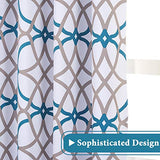H.VERSAILTEX Blackout Curtains Printed Design 54 Inch Length 2 Panels Set Thermal Insulated Curtains for Bedroom Living Room Geometric Modern Grommet Window Drapes - Teal and Taupe