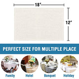 H.VERSAILTEX Linen Placemats Set of 4 Premium Solid Table Placemats for Dining Table Spill-Proof Waterproof Table Mats Heat-Resistant Kitchen Table Mats Washable, 12x18 inches, Ivory