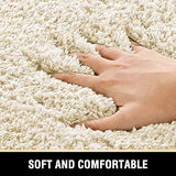 Bathroom Rug Tufted Bath Rug Bath Mat Non Slip Area Rug 24" x 36" Extra Soft Thick Absorbent Shaggy Kitchen Rug Indoor Mat Washable Microfiber Bath Mat for Bathroom Living Room Fast Dry - Ivory