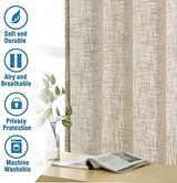 Linen Curtains Natural Linen Blended Curtains for Living Room Burlap Linen Textured Curtains Tab Top Curtains Elegant Energy Efficient Light Filtering Curtains (Set of 2, 52" x 108", Angora)