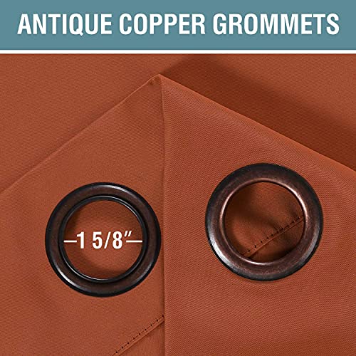 H.VERSAILTEX Blackout Curtain for Living Room Thermal Insulated Window Treatment Curtain Extra Long 54 inch Length Energy Saving Solid Grommet Top Blackout Drape, One Panel, Burnt Ochre