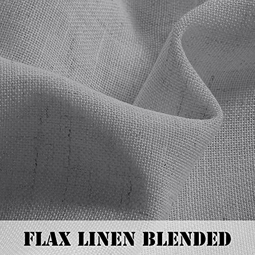 H.VERSAILTEX Tie Up Linen Curtains 63 Inch Length Nature Linen Textured Privacy Curtain Multi Hanging Ways Shade Balloon Window Shade Rod Pocket Casual Curtain - 42x63 - 2 Panels, Dove