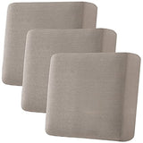 H.VERSAILTEX Super Stretch Individual Seat Cushion Covers Sofa Covers Couch Cushion Covers Slipcovers Featuring Thick Jacquard Textured Twill Fabric (3 Piece XL Sofa Cushion Covers, Taupe)