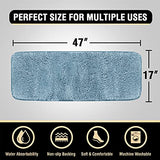 Bathroom Rug Tufted Bath Rug Bath Mat Non Slip Runner Rug 47" x 17" Extra Soft Thick Absorbent Shaggy Kitchen Rug Indoor Mat Washable Microfiber Bath Mat for Bathroom Living Room Fast Dry - Canal Blue