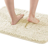 Bathroom Rug Tufted Bath Rug Bath Mat Non Slip Area Rug 24" x 36" Extra Soft Thick Absorbent Shaggy Kitchen Rug Indoor Mat Washable Microfiber Bath Mat for Bathroom Living Room Fast Dry - Ivory