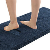 Bathroom Rug Tufted Bath Rug Bath Mat Non Slip Runner Rug 47" x 17" Extra Soft Thick Absorbent Shaggy Kitchen Rug Indoor Mat Washable Microfiber Bath Mat for Bathroom Living Room Fast Dry - Navy