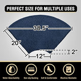 H.VERSAILTEX Toilet Rug Toilet Mats for Bathroom Curved Bath Mat Non Slip Corner Bath Rug Carpet for Toilet Extra Soft Thick Absorbent Contour Toilet Mat Washable, 20 x 38.5 inch - Navy