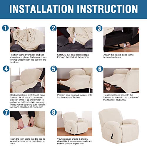 1-Piece Jacquard Stretch Recliner Slipcover