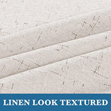 H.VERSAILTEX Linen Blackout Curtains Durable Thick Textured Linen Look 100% Blackout Patio Door Curtain Anti Rust Grommet Extra Wide Sliding Door Curtain Panel, W100 x L108 inch- Ivory