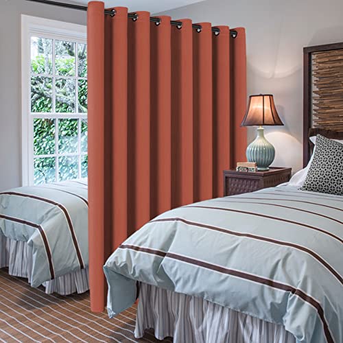 H.VERSAILTEX Blackout Patio Curtains 100 x 84 Inches for Sliding Door Extral Wide Blackout Curtain Panels Thermal Insulated Room Divider - Grommet Top, 7' Tall by 8.5' Wide - Burnt Ochre