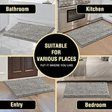 H.VERSAILTEX Bath Mat Bath Rug for Bathroom Luxury Chenille Bathroom Rug Mat Extra Soft and Absorbent Microfiber Shaggy Rugs Non Slip Rug Quick Dry Bath Mat Washable, 20 x 32 Inches, Dove Gray