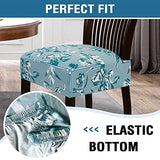 Chair Cover for Dining Room High Stretch Chair Seat Cover Removable Chair Seat Cushion Slipcovers Washable Kitchen Chair Cover Feature Soft Thick Bouncy Modern Style ( Aqua, Set of 4 )