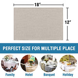 H.VERSAILTEX Linen Placemats Set of 4 Premium Solid Table Placemats for Dining Table Spill-Proof Waterproof Table Mats Heat-Resistant Kitchen Table Mats Washable, 12x18 inches, Taupe