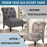 Armless Chair Slipcover High Stretch Accent Chair Cover Removable Chair Cover for Living Room Modern Furniture Protector with Elastic Bottom Thick Bouncy Modern Style, Machine Washable, Taupe