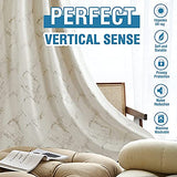 Luxury Velvet Curtains 84 Inches Long Thermal Insulated Blackout Curtains for Bedroom Foil Print Thick Soft Velvet Grommet Curtain Drapes for Living Room Vintage Home Decor, 2 Panels, Ivory