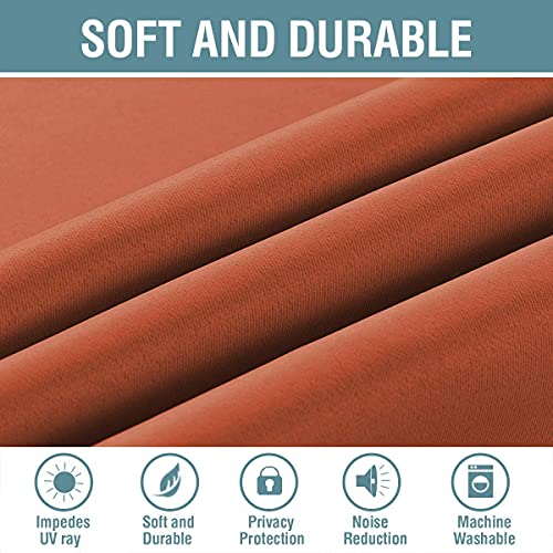 H.VERSAILTEX Blackout Curtain for Living Room Thermal Insulated Window Treatment Curtain Extra Long 54 inch Length Energy Saving Solid Grommet Top Blackout Drape, One Panel, Burnt Ochre