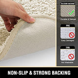 Bathroom Rug Tufted Bath Rug Bath Mat Non Slip Runner Rug 47" x 17" Extra Soft Thick Absorbent Shaggy Kitchen Rug Indoor Mat Washable Microfiber Bath Mat for Bathroom Living Room Fast Dry - Ivory