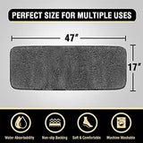Bathroom Rug Tufted Bath Rug Bath Mat Non Slip Runner Rug 47" x 17" Extra Soft Thick Absorbent Shaggy Kitchen Rug Indoor Mat Washable Microfiber Bath Mat for Bathroom Living Room Fast Dry - Grey