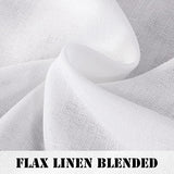 Natural Linen Curtains Linen Textured Living Room Curtain Light Filtering Tab Top Window Treatments Panels Highly Durable Curtain Panels for Bedroom (2 Panels, 52" x 63"，Pure White)