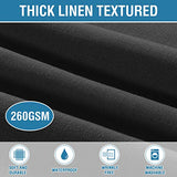 Linen Textured Table Cloths Round 70 Inch Premium Solid Tablecloth Spill-Proof Waterproof Table Cover for Dining Buffet Feature Extra Soft and Thick Fabric Wrinkle Free, Black