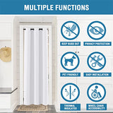 Doorway Curtain Blackout Closet Door Curtain Room Divider Window Treatment Curtain for Bedroom Thermal Insulated Privacy Drape Soundproof Grommet Door Curtain, 42 x 80 inches, 1 Panel, White