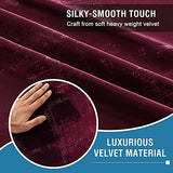 Luxury Velvet Curtains 95 Inches Long Thermal Insulated Blackout Curtains for Bedroom Foil Print Thick Soft Velvet Grommet Curtain Drapes for Living Room Vintage Home Decor, 2 Panels, Burgundy