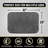 Bathroom Rug Tufted Bath Rug Bath Mat Non Slip Area Rug 20" x 32" Extra Soft Thick Absorbent Shaggy Kitchen Rug Indoor Mat Washable Microfiber Bath Mat for Bathroom Living Room Fast Dry - Grey