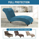 Chaise Lounge Cover Velvet Chaise Lounge Couch Cover High Stretch Chaise Lounge Slipcover Luxury Lounge Chair Cover for Living Room Soft Furniture Protector for Dog, Machine Washable, Peacock Blue