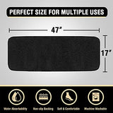Bathroom Rug Tufted Bath Rug Bath Mat Non Slip Runner Rug 47" x 17" Extra Soft Thick Absorbent Shaggy Kitchen Rug Indoor Mat Washable Microfiber Bath Mat for Bathroom Living Room Fast Dry - Black