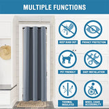Doorway Curtain Blackout Closet Door Curtain Room Divider Window Treatment Curtain for Bedroom Thermal Insulated Privacy Drape Soundproof Grommet Door Curtain, 42 x 80 inches, 1 Panel, Stone Blue