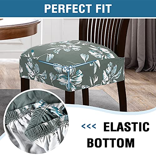 Chair Cover for Dining Room High Stretch Chair Seat Cover Removable Chair Seat Cushion Slipcovers Washable Kitchen Chair Cover Feature Soft Thick Bouncy Modern Style ( Green, Set of 2 )