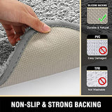 Bathroom Rug Tufted Bath Rug Bath Mat Non Slip Area Rug 24" x 36" Extra Soft Thick Absorbent Shaggy Kitchen Rug Indoor Mat Washable Microfiber Bath Mat for Bathroom Living Room Fast Dry - Dove Gray