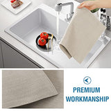 H.VERSAILTEX Linen Placemats Set of 4 Premium Solid Table Placemats for Dining Table Spill-Proof Waterproof Table Mats Heat-Resistant Kitchen Table Mats Washable, 12x18 inches, Taupe