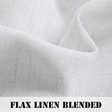 H.VERSAILTEX Tie Up Linen Curtains 63 Inch Length Nature Linen Textured Privacy Curtain Multi Hanging Ways Shade Balloon Window Shade Rod Pocket Casual Curtain - 42x63 - White