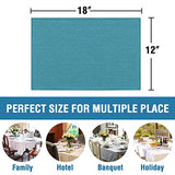 H.VERSAILTEX Linen Placemats Set of 4 Premium Solid Table Placemats for Dining Table Spill-Proof Waterproof Table Mats Heat-Resistant Kitchen Table Mats Washable, 12x18 inches, Teal