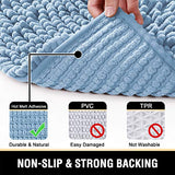 Bathroom Rugs Bath Mats for Bathroom Non Slip Luxury Chenille Bathroom Rugs Extra Soft Absorbent Shaggy Bathroom Mat Rugs Washable Fast Dry Bathroom Rugs Sets 2 Piece (Cool Blue, 20" x 32"/17" x 24")