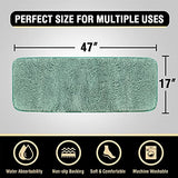 Bathroom Rug Tufted Bath Rug Bath Mat Non Slip Runner Rug 47" x 17" Extra Soft Thick Absorbent Shaggy Kitchen Rug Indoor Mat Washable Microfiber Bath Mat for Bathroom Living Room Fast Dry - Aqua