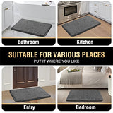 Bathroom Rug Tufted Bath Rug Bath Mat Non Slip Area Rug 20" x 32" Extra Soft Thick Absorbent Shaggy Kitchen Rug Indoor Mat Washable Microfiber Bath Mat for Bathroom Living Room Fast Dry - Grey