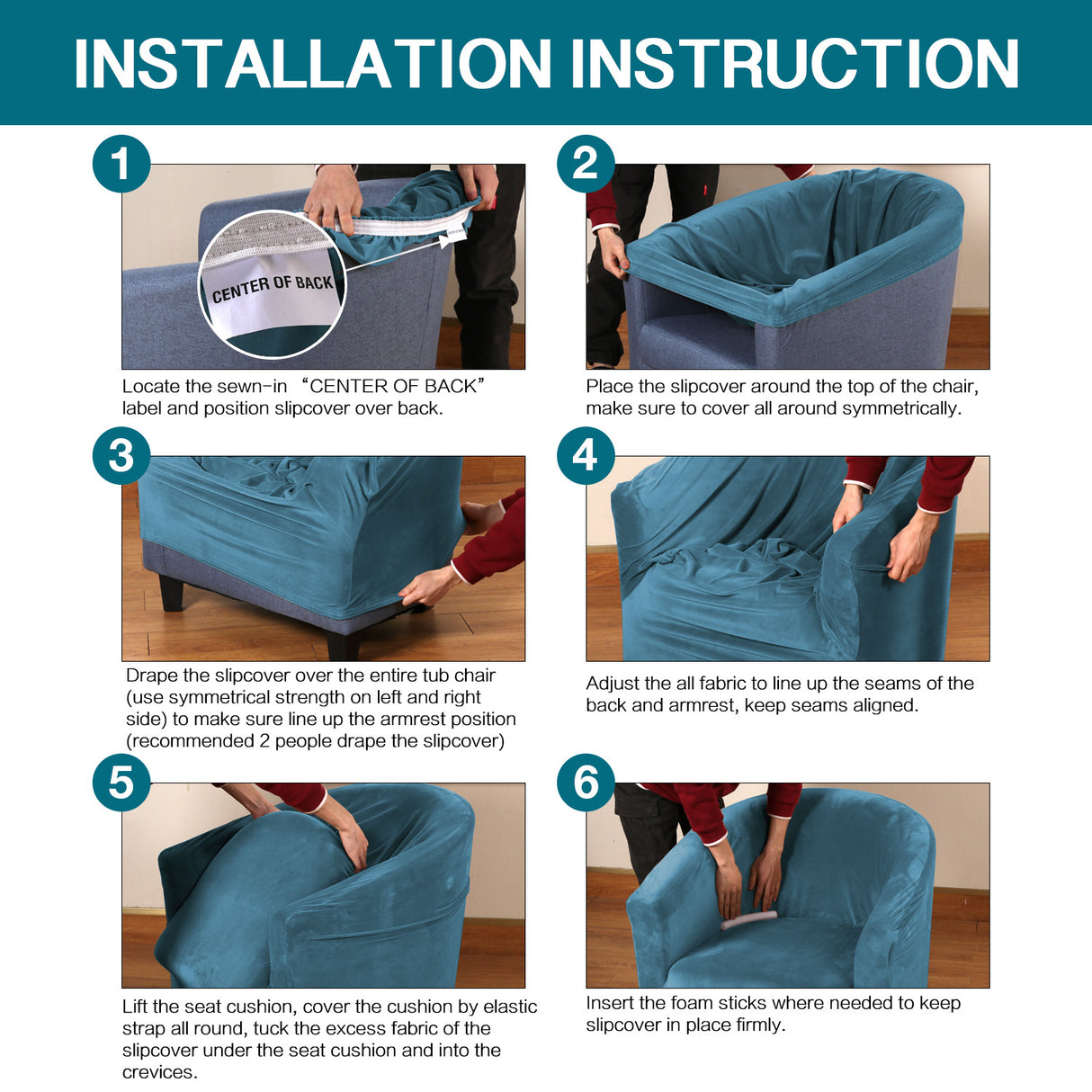 Velvet Tub Chair Slipcovers 1 Pack