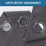 H.Versailtex 1 Panel Durable Thick Textured Linen Look Blackout Patio Door Grommet Curtain