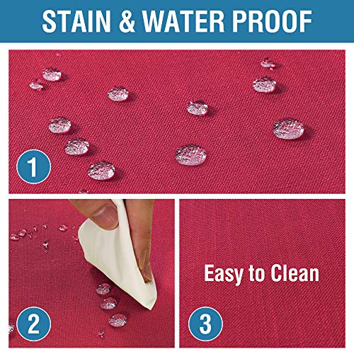 Linen Textured Table Cloths Round 70 Inch Premium Solid Tablecloth Spill-Proof Waterproof Table Cover for Dining Buffet Feature Extra Soft and Thick Fabric Wrinkle Free, Cardinal Red