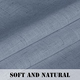 H.VERSAILTEX Tie Up Linen Curtains 63 Inch Length Nature Linen Textured Privacy Curtain Multi Hanging Ways Shade Balloon Window Shade Rod Pocket Casual Curtain - 42x63 - 2 Panels, Stone Blue