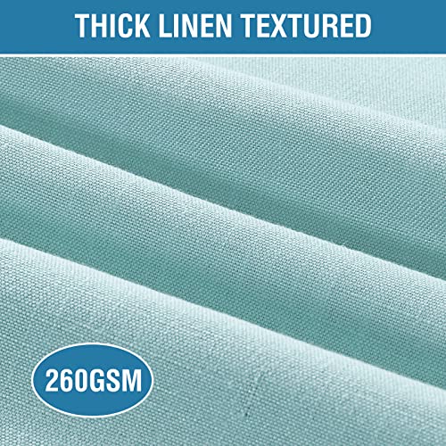 H.VERSAILTEX Linen Placemats Set of 4 Premium Solid Table Placemats for Dining Table Spill-Proof Waterproof Table Mats Heat-Resistant Kitchen Table Mats Washable, 12x18 inches, Aqua