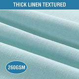H.VERSAILTEX Linen Placemats Set of 4 Premium Solid Table Placemats for Dining Table Spill-Proof Waterproof Table Mats Heat-Resistant Kitchen Table Mats Washable, 12x18 inches, Aqua