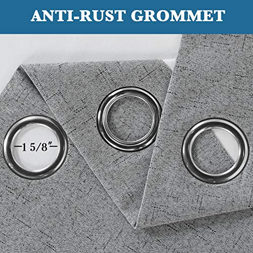 H.Versailtex 1 Panel Durable Thick Textured Linen Look Blackout Patio Door Grommet Curtain