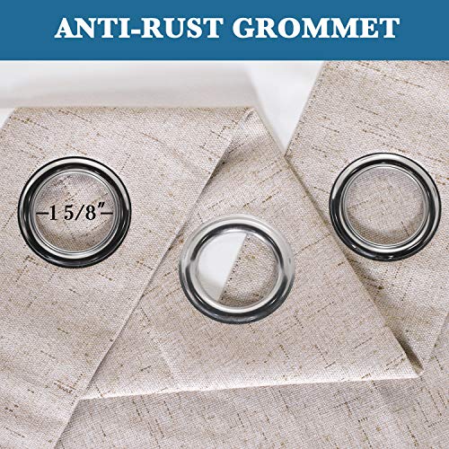 H.Versailtex 1 Panel Durable Thick Textured Linen Look Blackout Patio Door Grommet Curtain