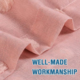 Linen Blended French Door Curtain Light Filtering French Door Blinds Privacy Tricia Window Covering Shade for Patio Door/Sidelight Door Tie Up Door Curtain, 26 x 68 Inch, 1 Panel, Pompom - Coral Pink